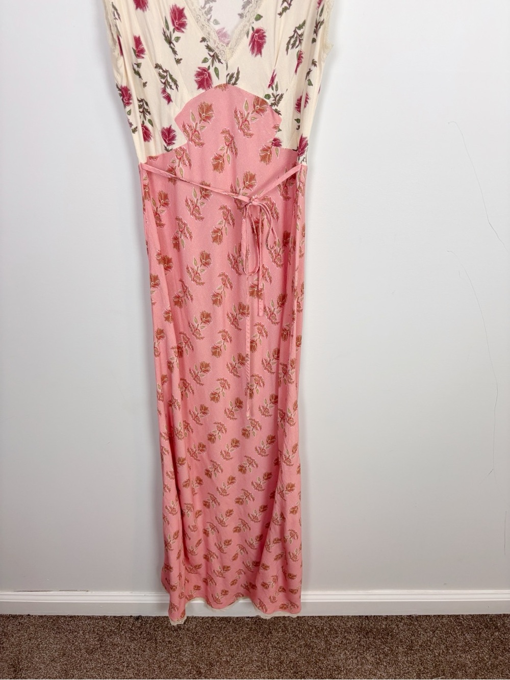 VRG GRL Novella Bias Cut Boheme Floral Lace Trim Dress Size 10 - Picture 6 of 11